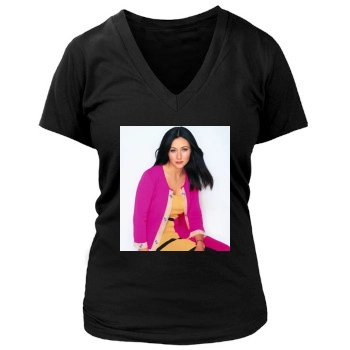 Shannen Doherty Women's Deep V-Neck TShirt