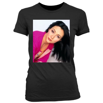 Shannen Doherty Women's Junior Cut Crewneck T-Shirt