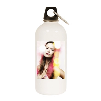 Summer Glau White Water Bottle With Carabiner