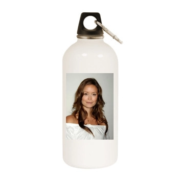 Summer Glau White Water Bottle With Carabiner