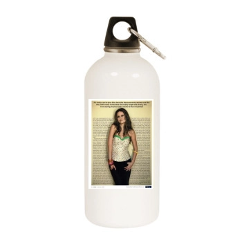 Summer Glau White Water Bottle With Carabiner