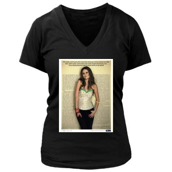 Summer Glau Women's Deep V-Neck TShirt