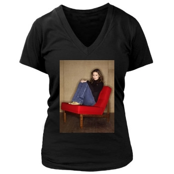 Summer Glau Women's Deep V-Neck TShirt