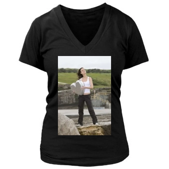 Summer Glau Women's Deep V-Neck TShirt