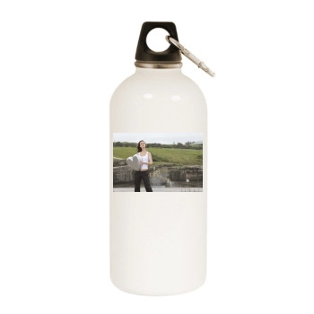 Summer Glau White Water Bottle With Carabiner