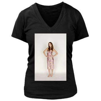 Summer Glau Women's Deep V-Neck TShirt