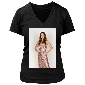 Summer Glau Women's Deep V-Neck TShirt