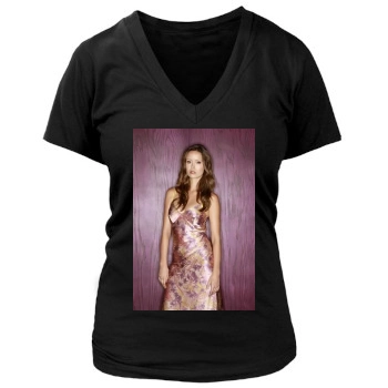 Summer Glau Women's Deep V-Neck TShirt