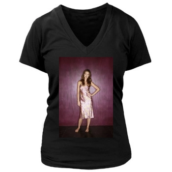 Summer Glau Women's Deep V-Neck TShirt