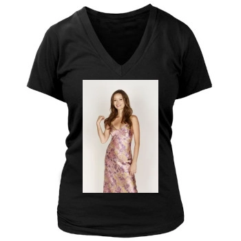 Summer Glau Women's Deep V-Neck TShirt