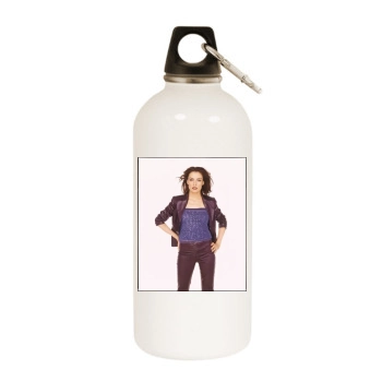 Famke Janssen White Water Bottle With Carabiner