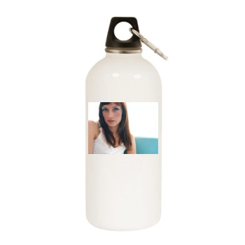 Famke Janssen White Water Bottle With Carabiner