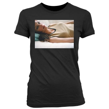 Famke Janssen Women's Junior Cut Crewneck T-Shirt