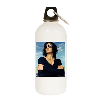 Famke Janssen White Water Bottle With Carabiner