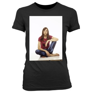 Famke Janssen Women's Junior Cut Crewneck T-Shirt