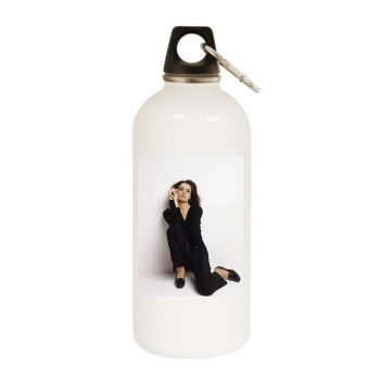 Famke Janssen White Water Bottle With Carabiner