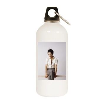 Famke Janssen White Water Bottle With Carabiner