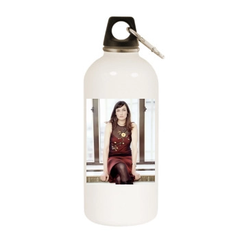 Famke Janssen White Water Bottle With Carabiner