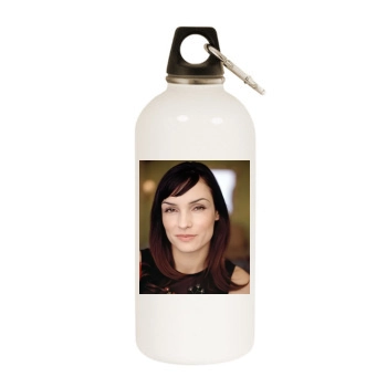 Famke Janssen White Water Bottle With Carabiner