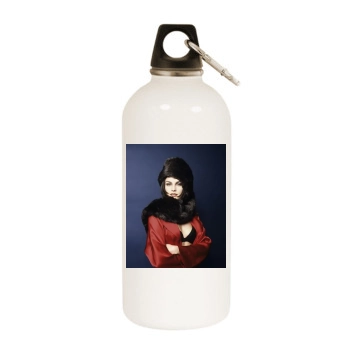 Famke Janssen White Water Bottle With Carabiner