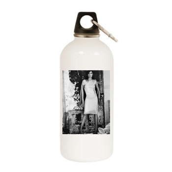 Famke Janssen White Water Bottle With Carabiner