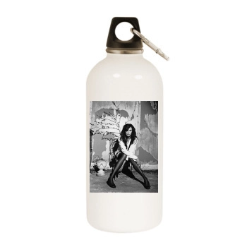 Famke Janssen White Water Bottle With Carabiner