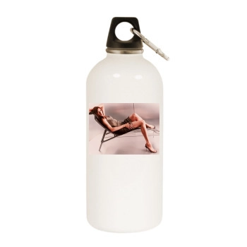 Famke Janssen White Water Bottle With Carabiner