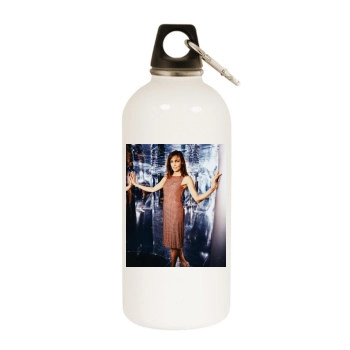 Famke Janssen White Water Bottle With Carabiner