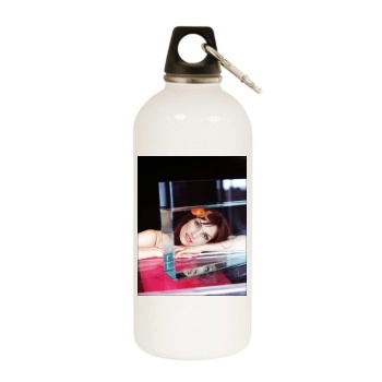 Famke Janssen White Water Bottle With Carabiner