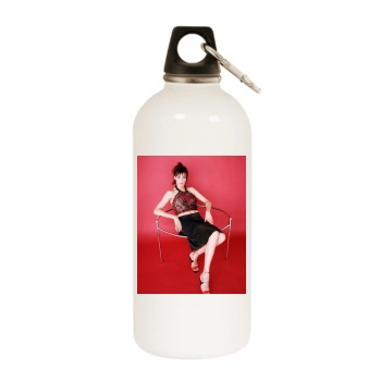 Famke Janssen White Water Bottle With Carabiner