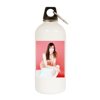 Famke Janssen White Water Bottle With Carabiner