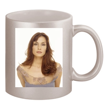 Famke Janssen 11oz Metallic Silver Mug