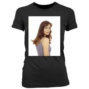 Famke Janssen Women's Junior Cut Crewneck T-Shirt