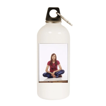 Famke Janssen White Water Bottle With Carabiner