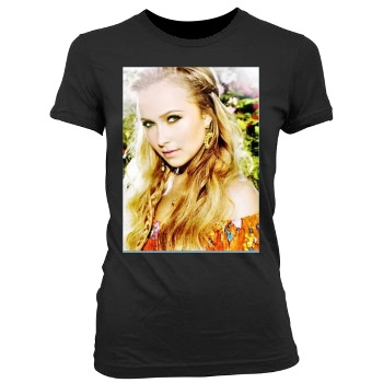 Hayden Panettiere Women's Junior Cut Crewneck T-Shirt