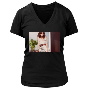 Helena Christensen Women's Deep V-Neck TShirt