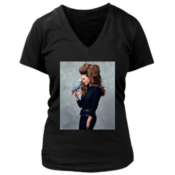 Hilary Swank Women's Deep V-Neck TShirt