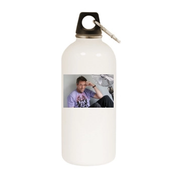 Hugh Laurie White Water Bottle With Carabiner