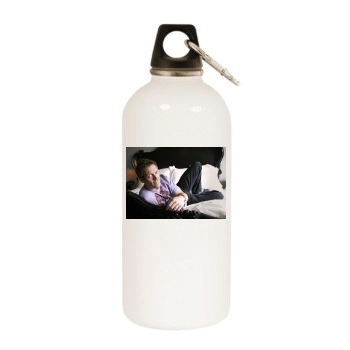 Hugh Laurie White Water Bottle With Carabiner