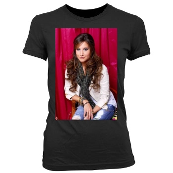 Ashley Tisdale Women's Junior Cut Crewneck T-Shirt