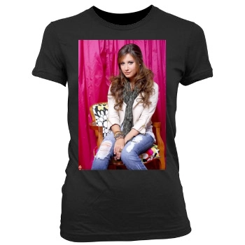 Ashley Tisdale Women's Junior Cut Crewneck T-Shirt