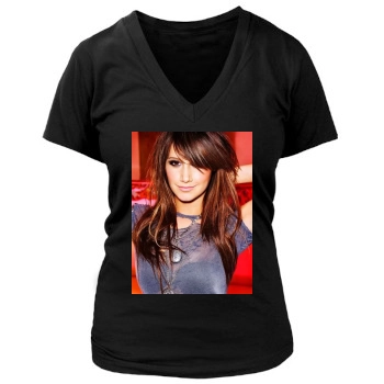 Ashley Tisdale Women's Deep V-Neck TShirt