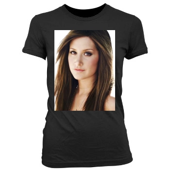 Ashley Tisdale Women's Junior Cut Crewneck T-Shirt