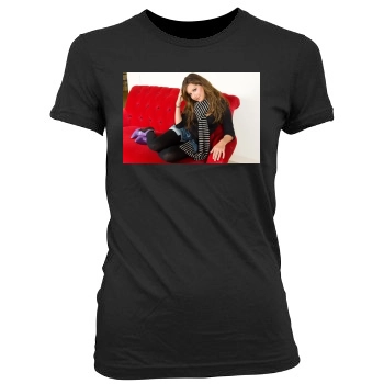 Ashley Tisdale Women's Junior Cut Crewneck T-Shirt