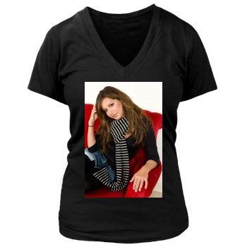 Ashley Tisdale Women's Deep V-Neck TShirt