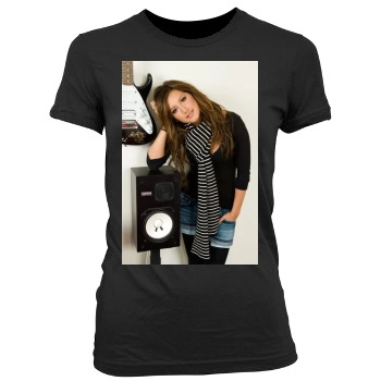 Ashley Tisdale Women's Junior Cut Crewneck T-Shirt