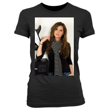 Ashley Tisdale Women's Junior Cut Crewneck T-Shirt