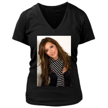 Ashley Tisdale Women's Deep V-Neck TShirt