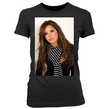 Ashley Tisdale Women's Junior Cut Crewneck T-Shirt