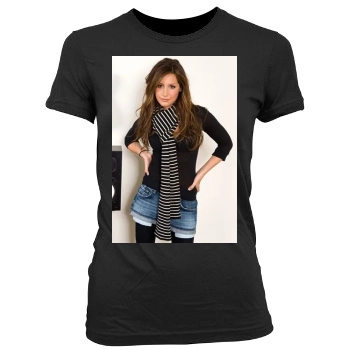 Ashley Tisdale Women's Junior Cut Crewneck T-Shirt